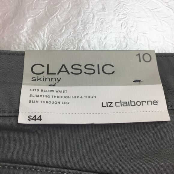 Liz Claiborne Classic Skinny Capris Moss Gray 10 - Picture 10 of 12